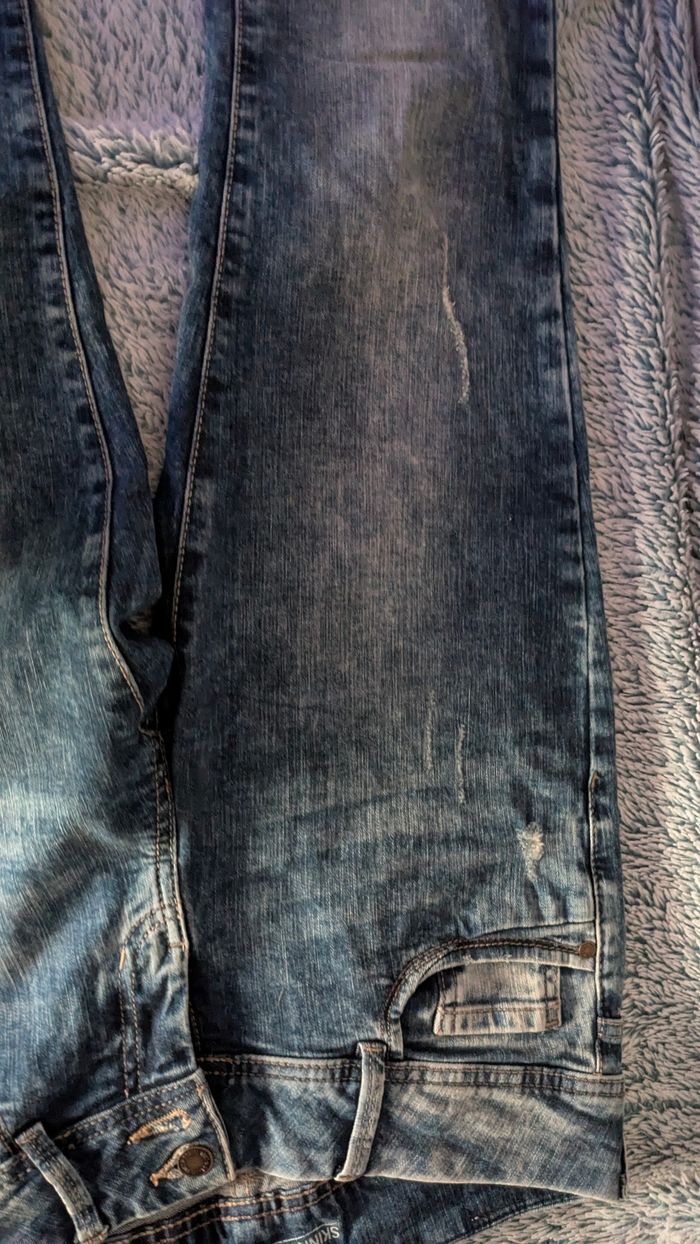 Jean bleu délavé  skinny - photo numéro 3