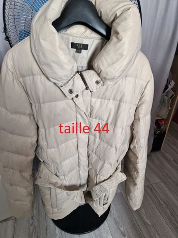 1 doudoune manteau gris clair beige marque 1 2 3 taille 44