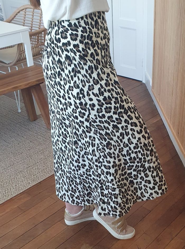 Jupe gaze de coton motif léopard Taille S/M - photo numéro 5