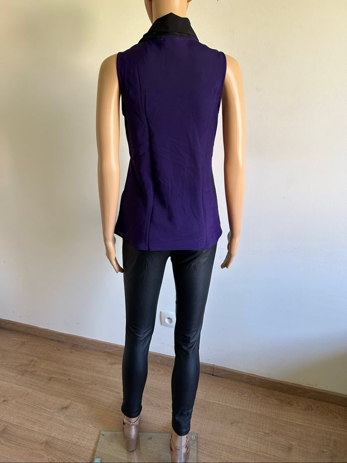 Blouse violette et noire sans manches Manoukian taille XS jamais portée - photo numéro 6