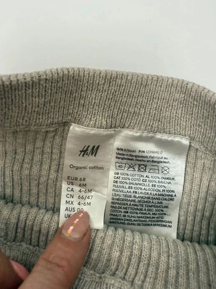 Legging côtelé H&M baby taille 6 mois, 68 cm comme neuf - photo numéro 3