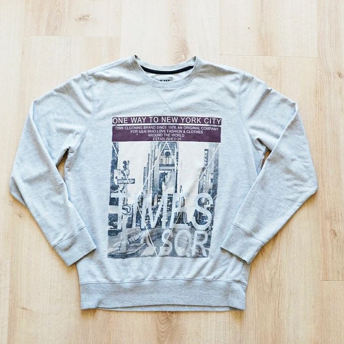 Fun Sweat by OWK Pull NYC Times SQR Vintage Collection Gris Homme (Taille L) - photo numéro 2