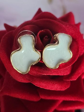 Boucles d oreilles originales, couleur nacrée, acier inoxydable