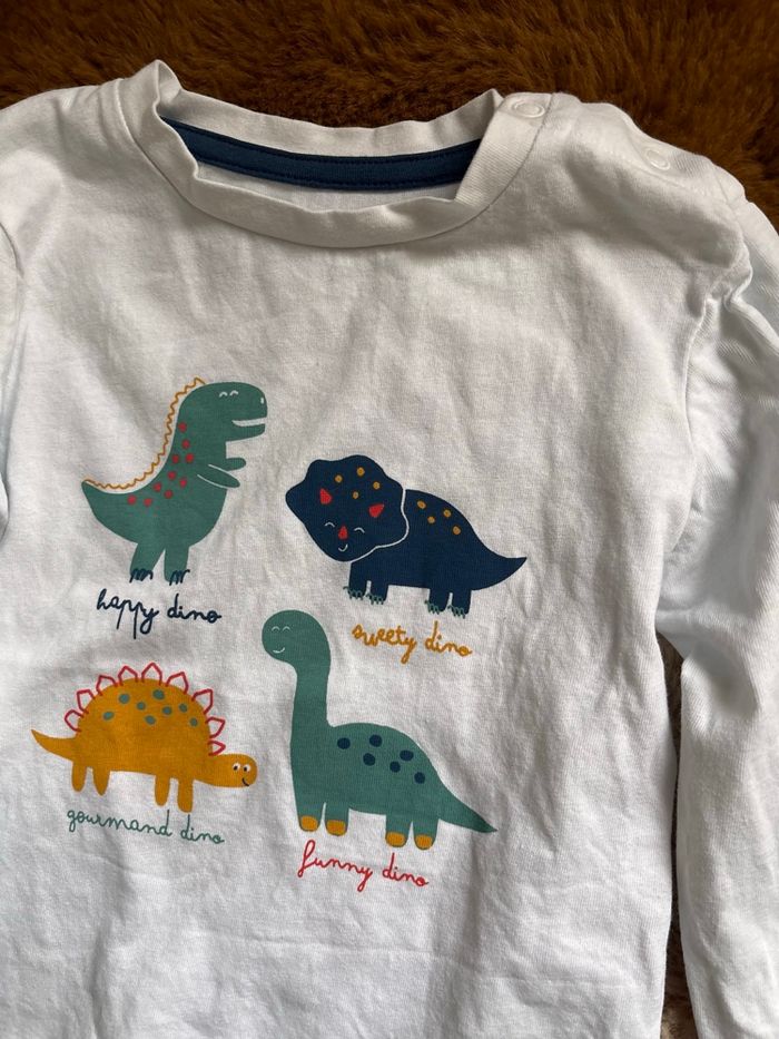 Ensemble chemise + tee shirt dinosaures IN Extenso t.12m - photo numéro 3