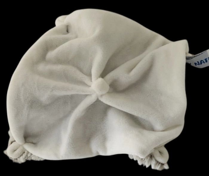 ❤️B4364 Doudou Plat Mouchoir Ours Babynat Baby Nat Les Flocons  Gris Marron Blanc - photo numéro 3