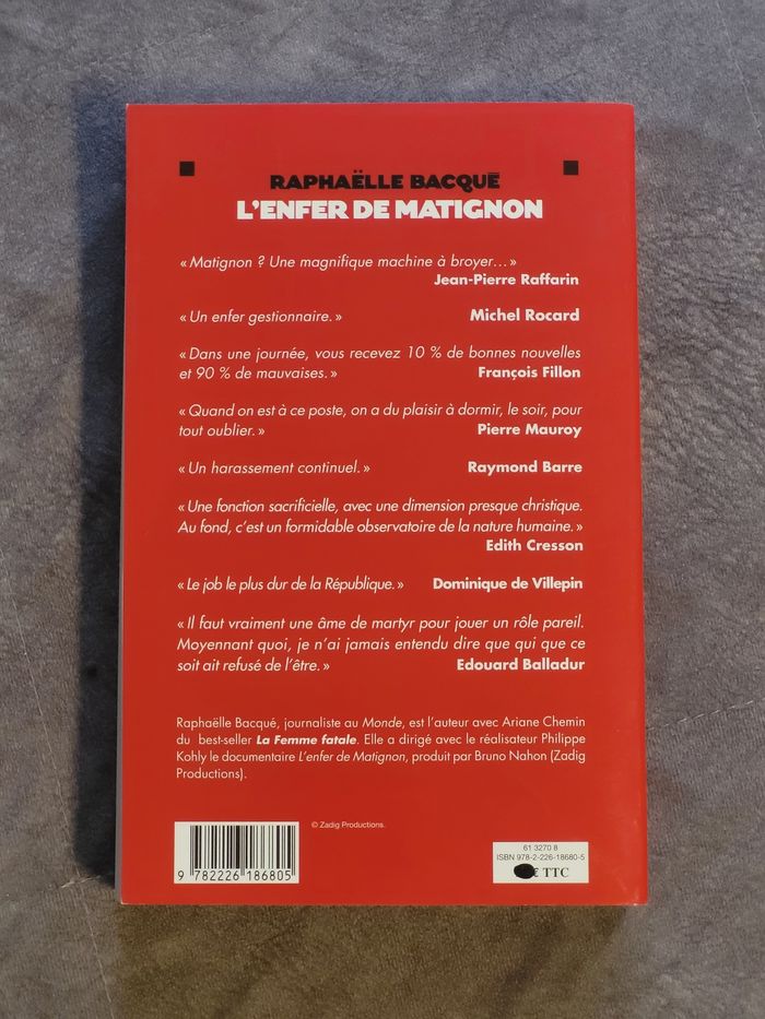 L'Enfer de Matignon - Ce sont eux qui en parlent le mieux Raphaëlle Bacqué - photo numéro 2