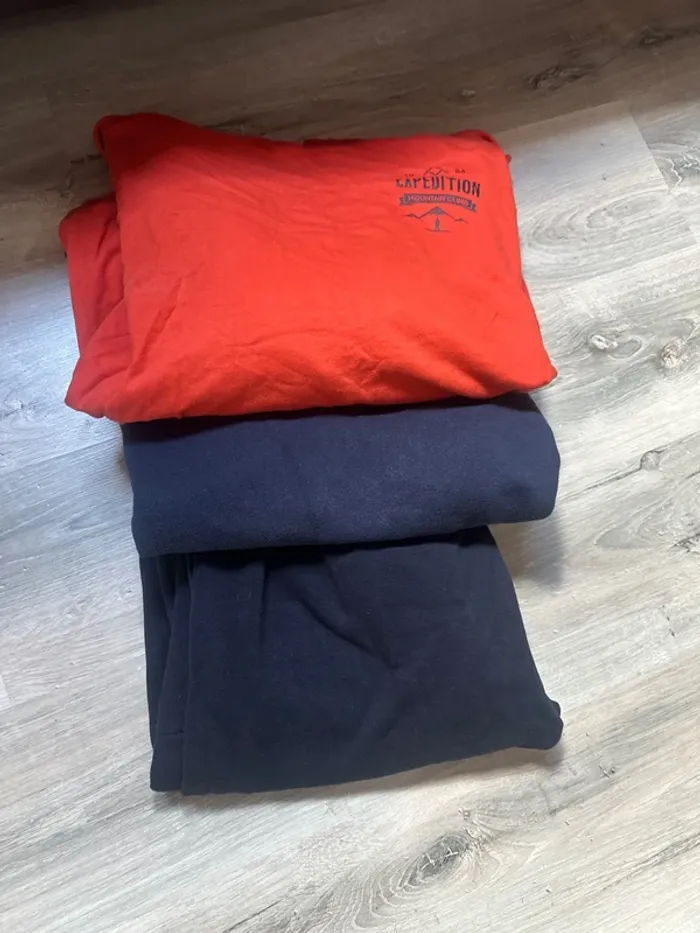 Lot vêtements homme 2 sweat bleu 4 XL orange 2XLjogging - photo numéro 5