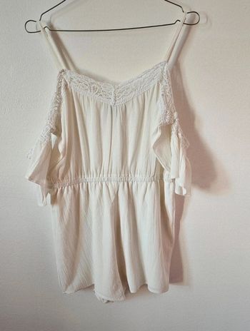 Combishort fluide blanche - épaules dénudées, taille M