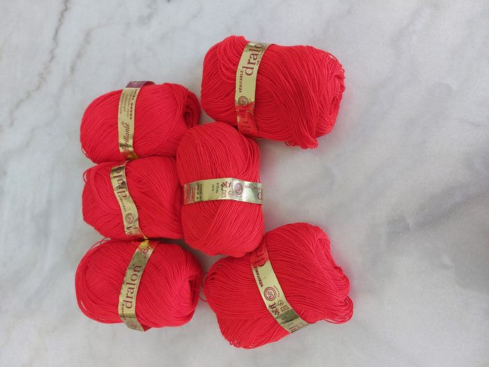 Lot 6 Pelotes laine Dralon Brillante Austral