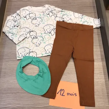 T-shirt legging bavoir 12 mois Lupulu