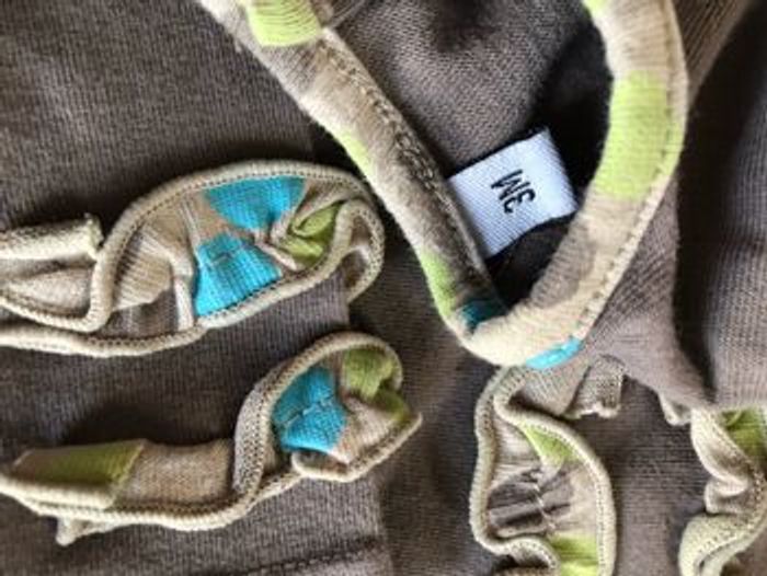 Ensemble gris taupe ronds turquoise et vert 3 mois - photo numéro 4