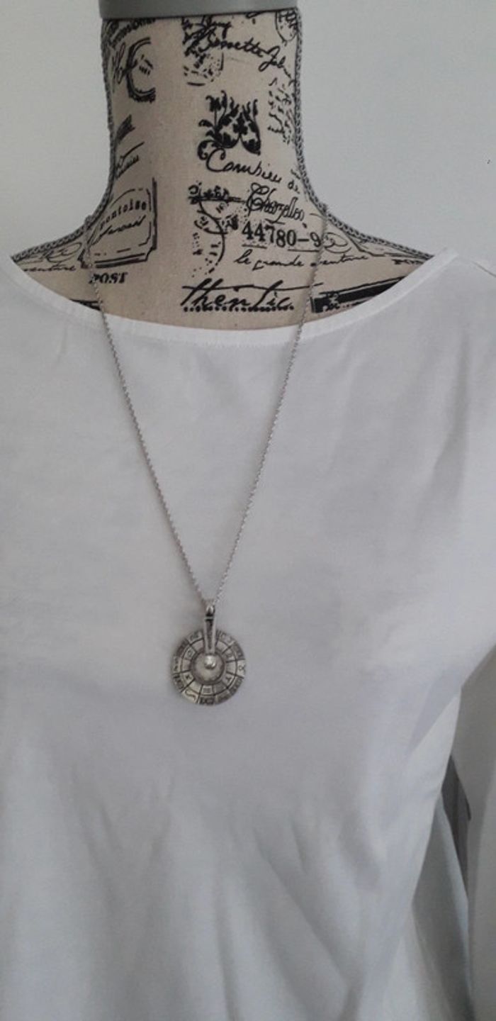Collier sautoir signes du zodiaque argenté - photo numéro 2