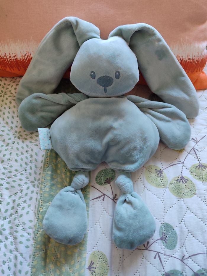 Doudou lapin bleu nattou