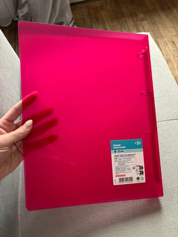 Classeur souple rose 4 anneaux 20mm