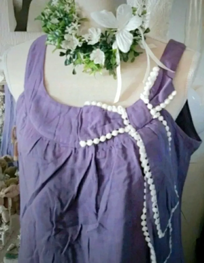 Robe violette/blanche Mim Taille 42 Neuve