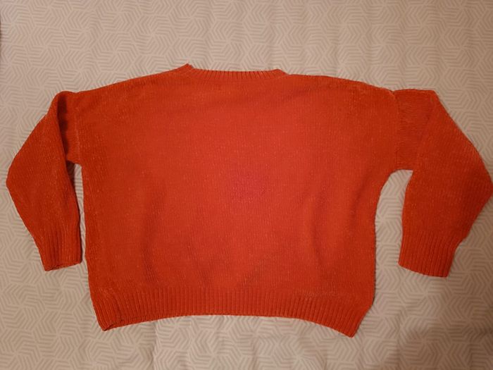 Pull mailles chenilles rouge T. L _ Primark - photo numéro 3