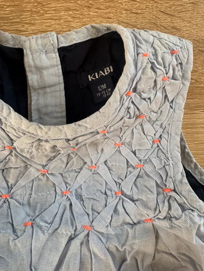 Robe bleu ciel Kiabi 12 mois TBE - photo numéro 3