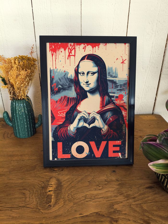 Poster Affiche A4 (21 × 29,7 cm) pop art LOVE – Déco murale inspirée d’art classique
