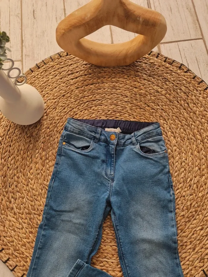 Jeans fille 10 ans réglable a la ceinture - photo numéro 2