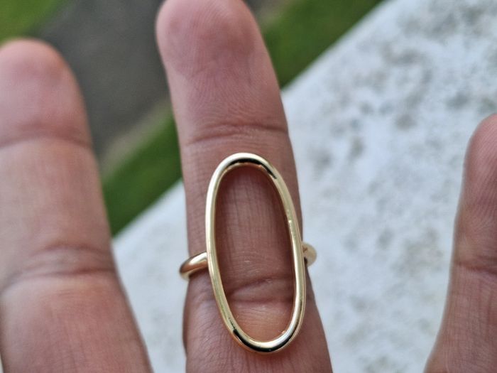 Bague ovale ouverte Doréé , avec un design simple et Minimaliste, Ajustable - photo numéro 5