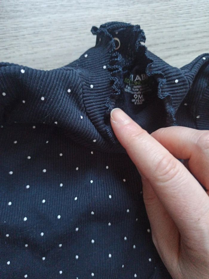 Maillot noir à pois blancs manches longues - photo numéro 2