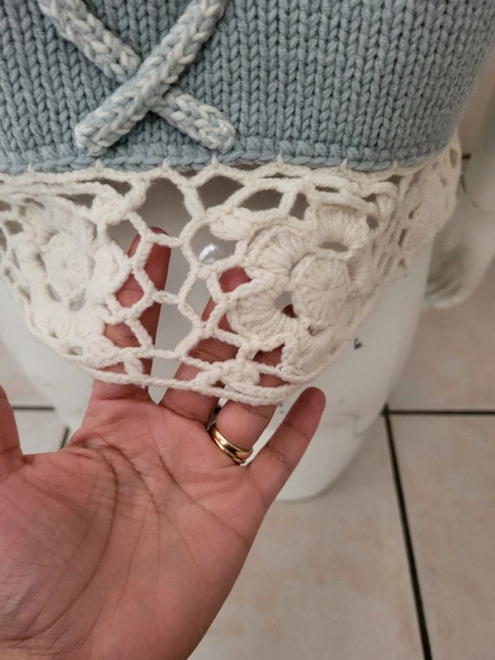 Pull demi manches original en maille et tricot, 50% laine - photo numéro 7