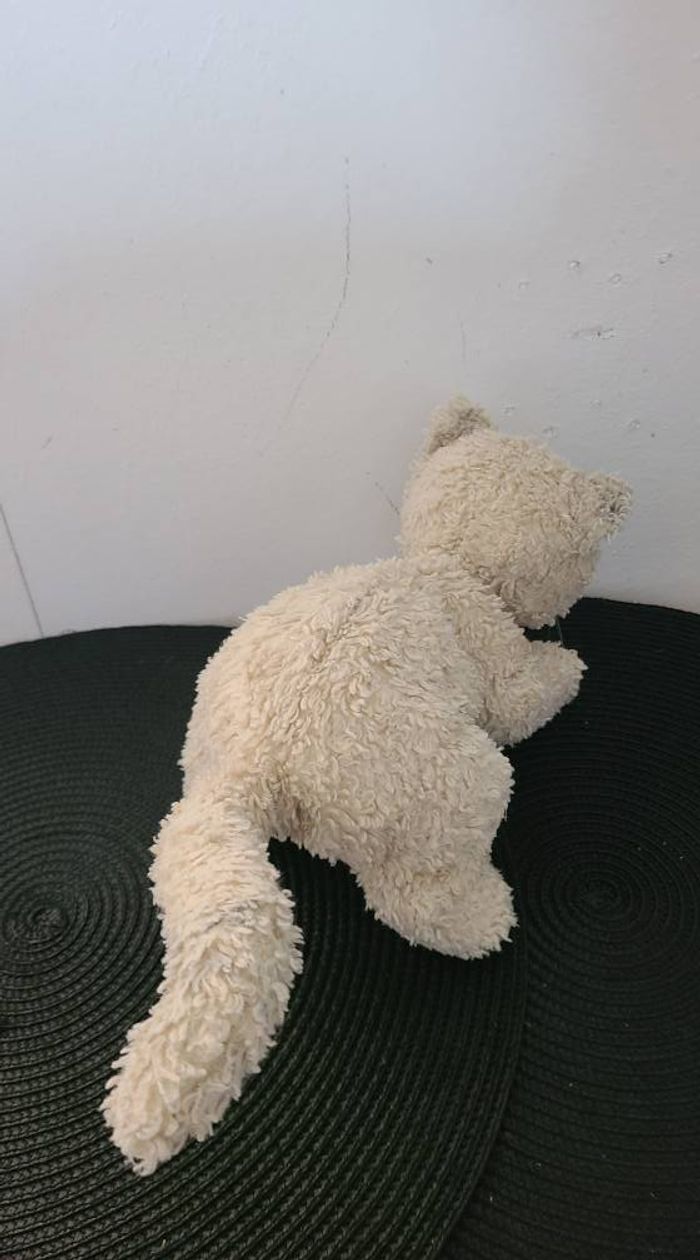 doudou chat bouclette crème gund - photo numéro 2