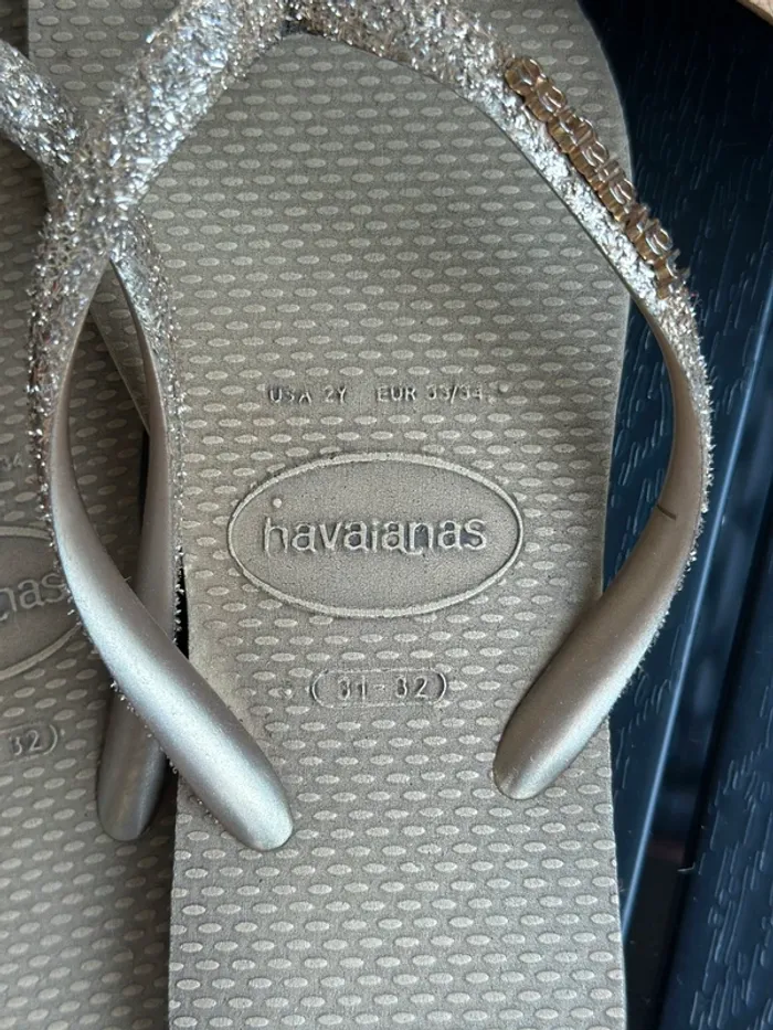 Tongs Havaianas dorées pailletées – Pointure 31/32 - photo numéro 5
