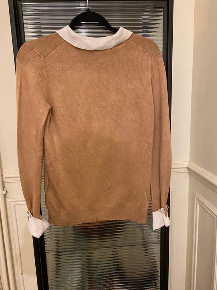 Pull à col beige Zara M - photo numéro 3