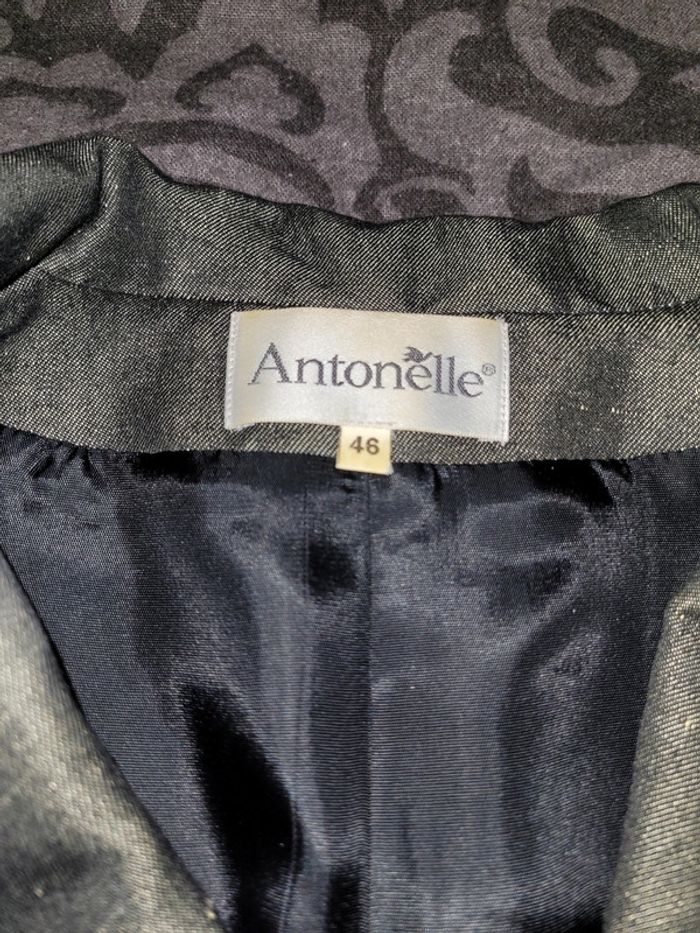 Blazer en lin, gris sur piqûre blanche - photo numéro 4