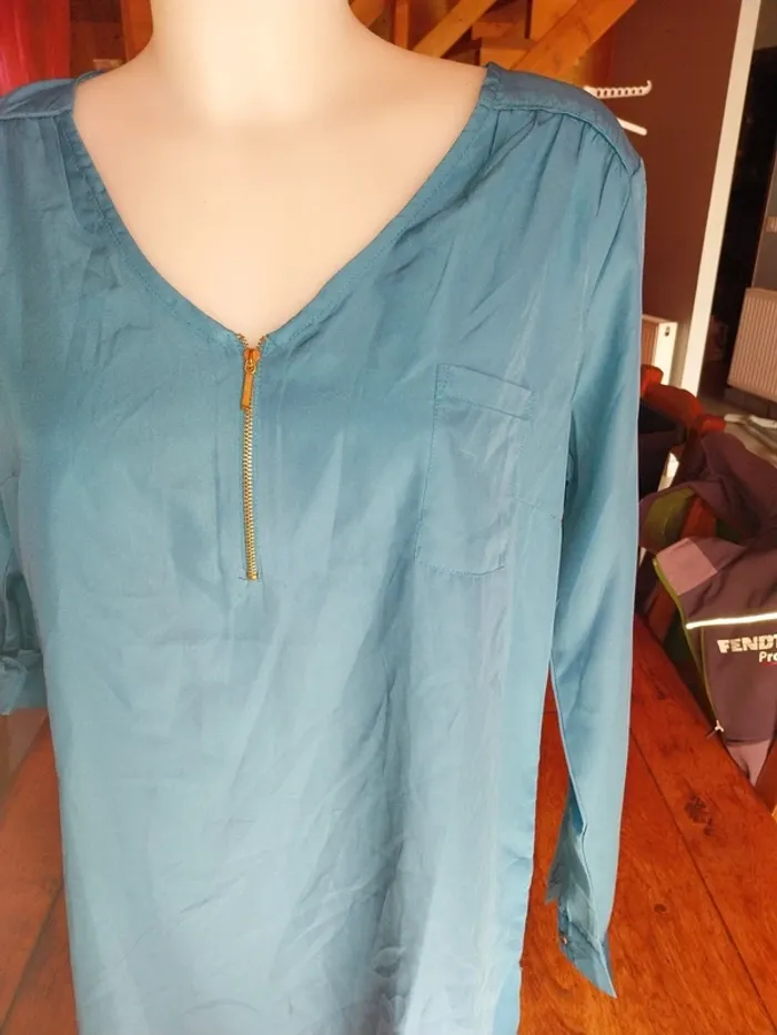 Blouse bleu canard - photo numéro 3