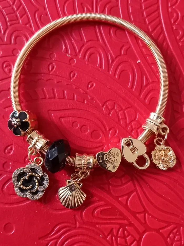 Bracelet fantaisie taille unique mailles serpent - photo numéro 2