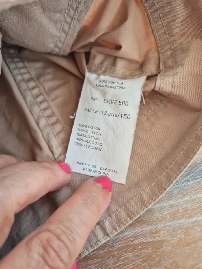 Lulu castagnette veste légère beige taille 12 ans - photo numéro 6