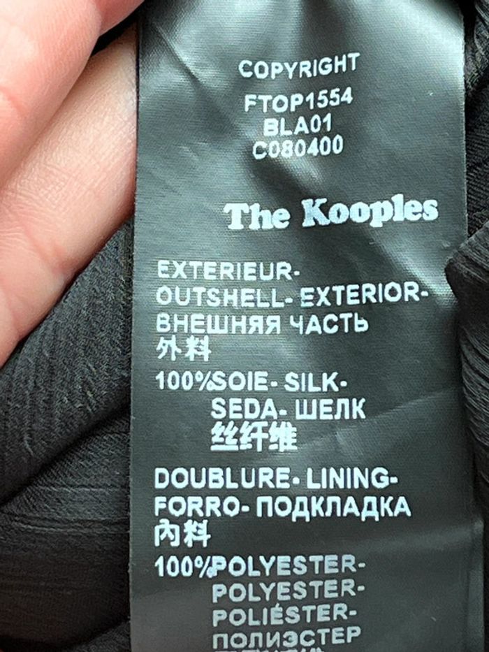 Blouse en soie noire à fleurs The Kooples S - photo numéro 7