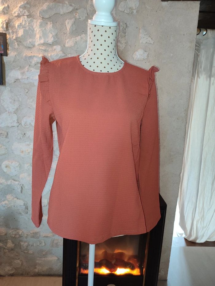 Blouse rouille gaufrée - photo numéro 2