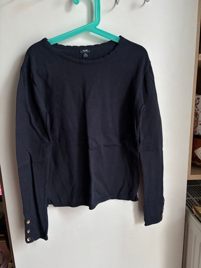 Lot deux pulls chaud fille 10 ans rose et bleu marine Kiabi - photo numéro 3