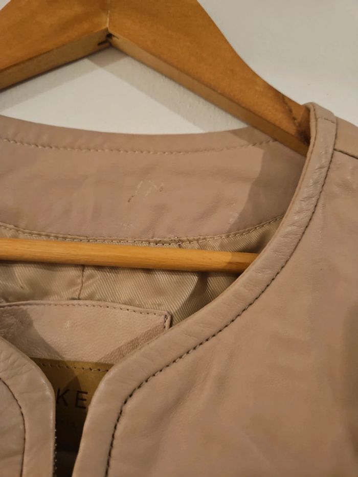 🩷 Veste cuir crème - photo numéro 2