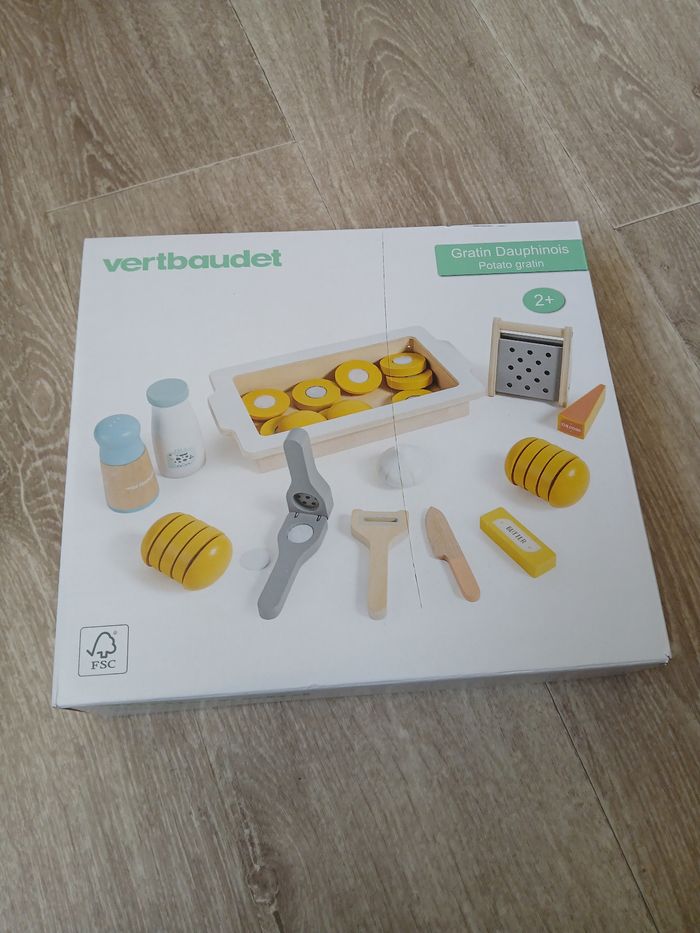 Jouet gratin dauphinois neuf en bois vertbaudet