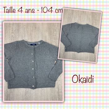 Gilet gris foncé - taille 4 ans -104 cm Okaïdi