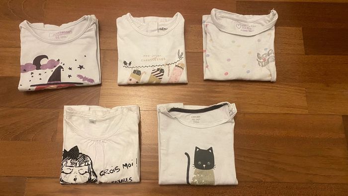 Lot 5 t shirts manches longues bébé fille 24 mois - photo numéro 10