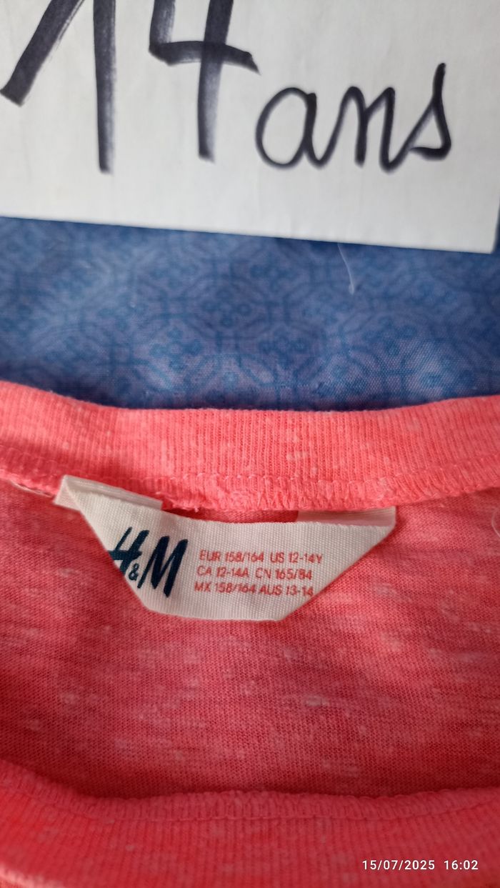 T-shirt rose H&M 14 ans - photo numéro 3
