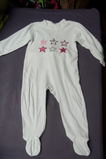 Pyjama blanc velours Fille, Taille 18 MOIS