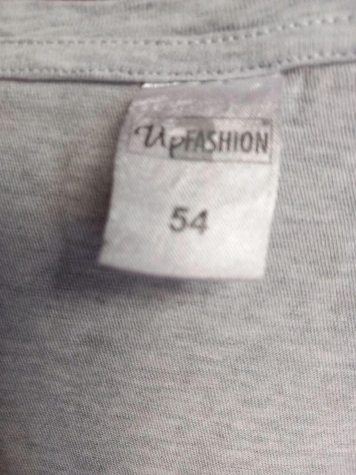 👵Tee-shirt coton gris chiné T54 - photo numéro 3