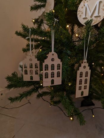 Trio de maisons - déco sapin de Noël