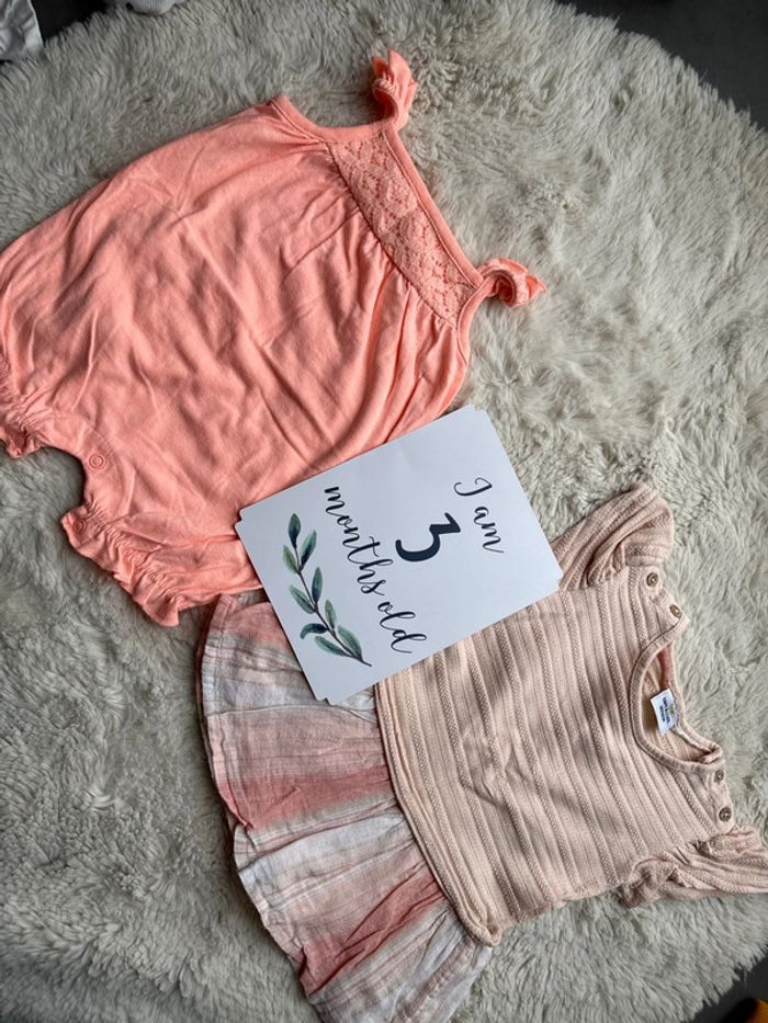 Ensemble Combi short et robe tape à l'œil corail 3 mois