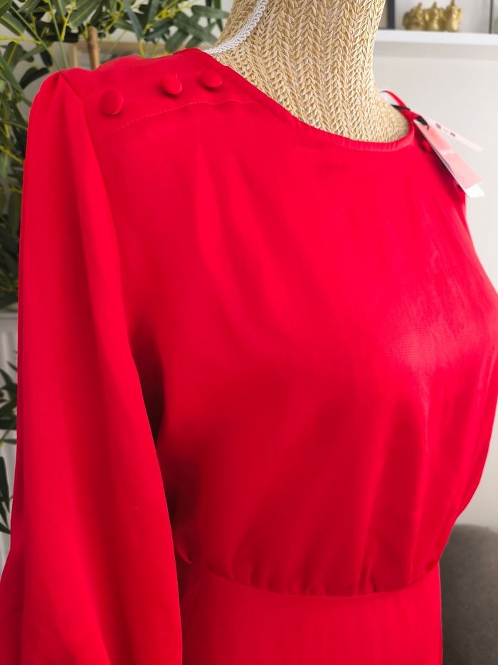 Robe Naf Naf rouge phare – neuve avec étiquette – T.40 (idéal fêtes) - photo numéro 3