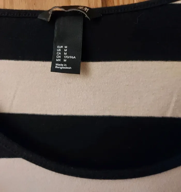 Robe manches courtes lignée blanc cassé crème noir - photo numéro 2