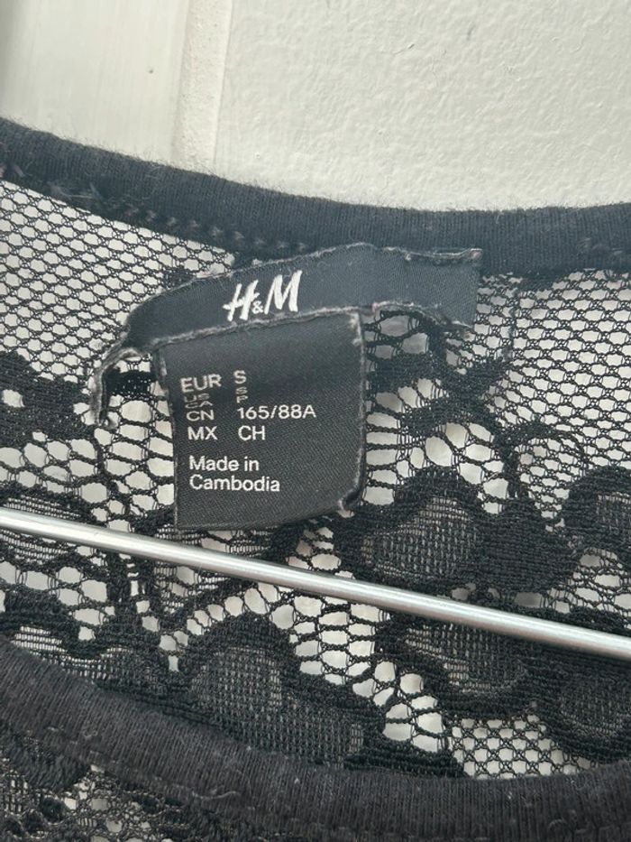Robe légère en coton noir avec broderie - h&m taille s - photo numéro 5