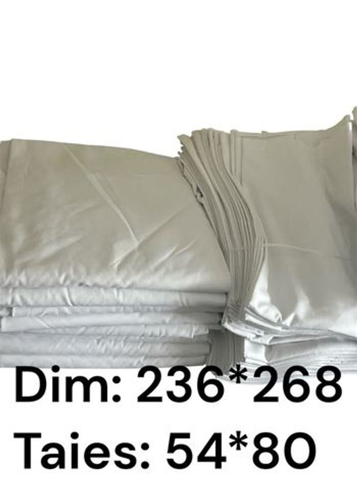 Lot de 5 draps 2 places avec 10 taies d’oreiller