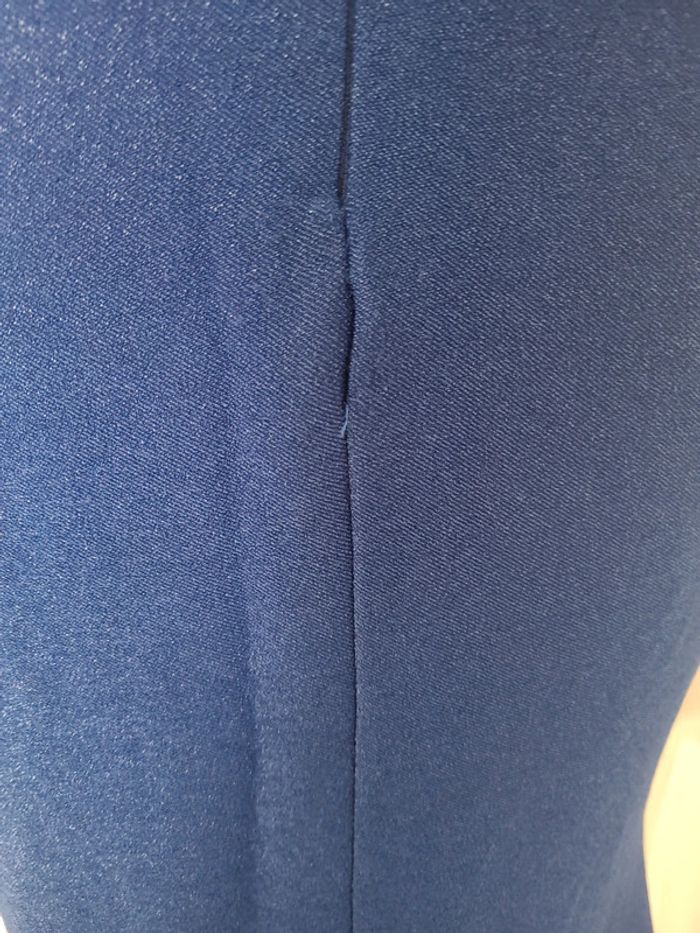 Robe de soirée fendue bleu électrique paillettes manche courte col V T44 neuve avec étiquette Inset - photo numéro 3
